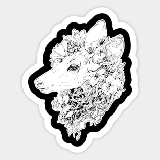 Lily Deer - Black Line Version Sticker